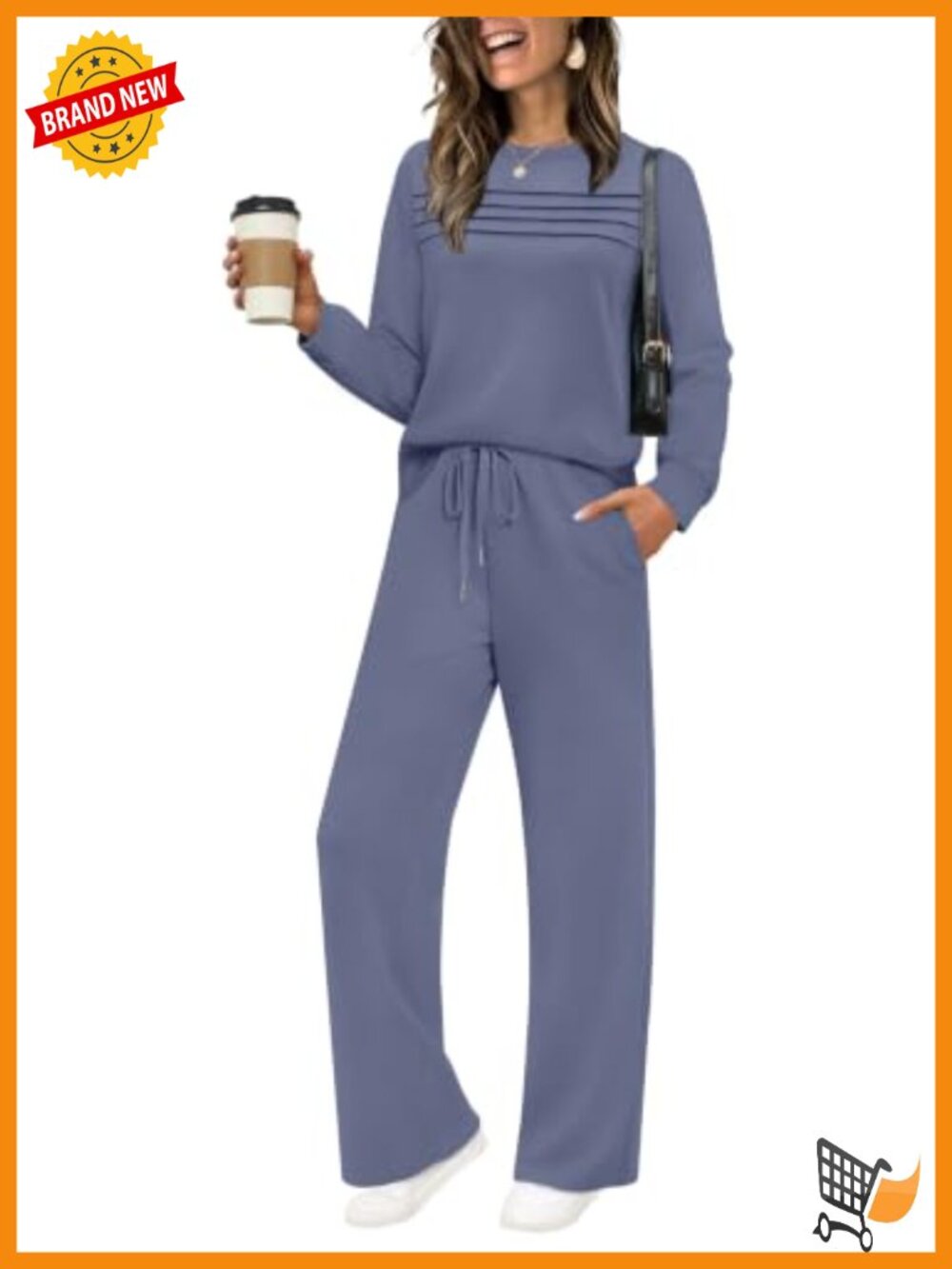 Women's Casual Travel Lounge 2 Piece Sweatsuit Set Wide Leg